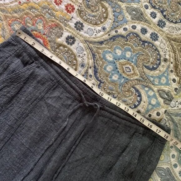 Purejill blue linen blend drawstrings pants L - Picture 4 of 11
